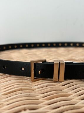AllSaints Black Studded Leather Belt XL | London Cool Girl